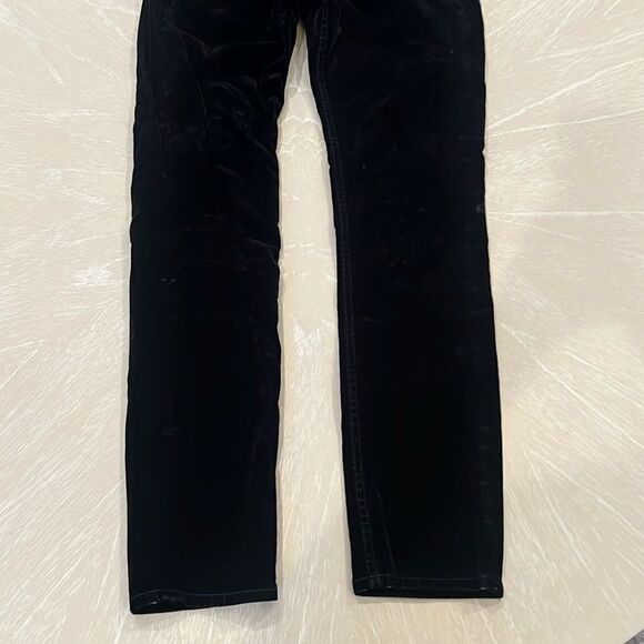 Ralph Lauren Black Velvet Mid Rise Skinny Pants Size 29 - Picture 8 of 13